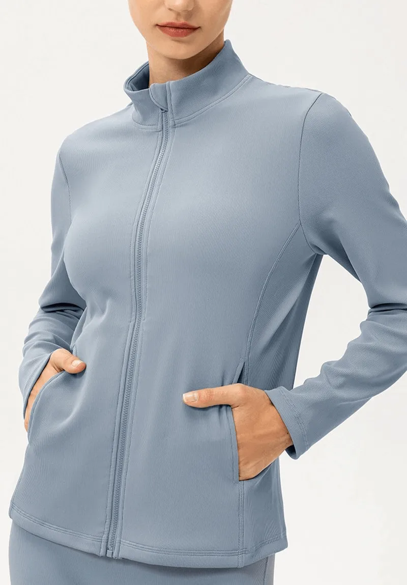 Sports Insulated Women's Jacket with Fleece Lining on Zipper - SF0902