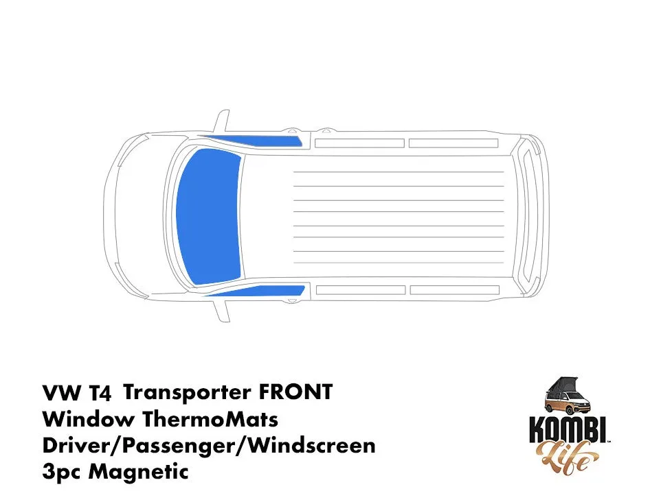 VW T4 FRONT Window ThermoMats -  Driver/Passenger/Windscreen - 3pc Magnetic