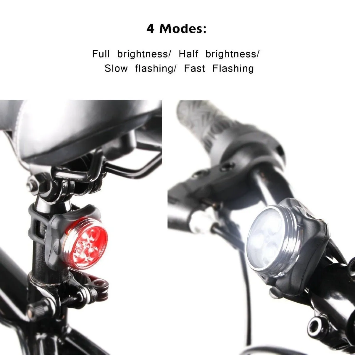 Waterproof Bicycle Bike Lights Front Rear Tail Light Lamp USB Rechargeable IPX4